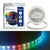 Светодиодная LED лента Feron LS607, 60SMD(5050)/m 14.4W/m 12V IP65 5m RGB