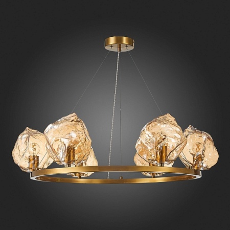 Люстра подвесная ST-Luce Латунь/Янтарный E14 6*40W SL1175.303.06 - фото