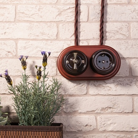 Ретро кабель витой 3х1,5 итальянский орех 20 м (под заказ) Ретро кабель витой  3х1,5  (итальянский орех) - фото