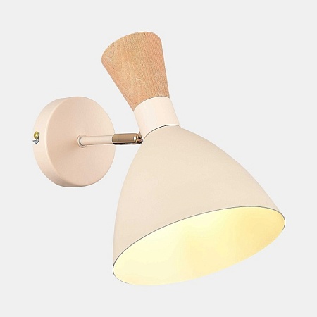 Светильник настенный Бежевый/Бежевый, Светлое дерево, Золотистый E14 1*40W SLE1256-501-01 - фото