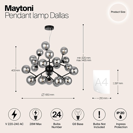 Подвесной светильник Maytoni Dallas MOD545PL-24B - фото