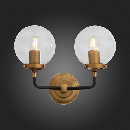 Бра ST-Luce Черный, Золото/Прозрачный E27 2*40W SL234.401.02 - фото