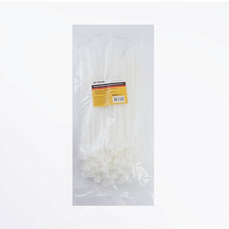 Хомут нейлоновый многоразовый STEKKER NYCT80-250 8x250 мм, белый, упаковка 100 шт - фото