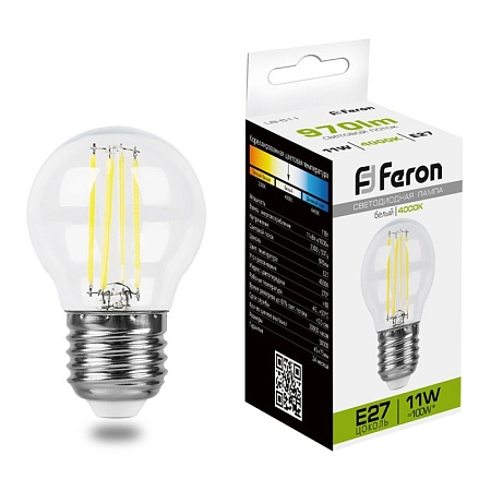 Лампа светодиодная Feron LB-511 Шарик E27 11W 230V 4000K - фото