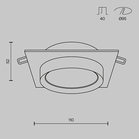 Встраиваемый светильник Technical Hoop DL086-GX53-SQ-BW - фото