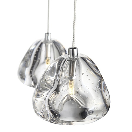 Светильник подвесной ST-Luce Хром/Прозрачный с пузырьками воздуха LED 3*3W 3000K SL6017.101.03 - фото