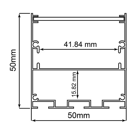 Профиль  накладной 50х50мм алюминиевый, серебро, 2м, CAB269 - фото