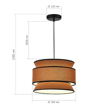 Светильник подвесной ST-Luce Черный/Кирпичный, Черный E27 1*40W SL1354.403.01 - фото