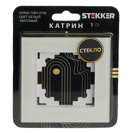Рамка 1-местная, стекло, STEKKER, GFR00-7001-01М, серия Катрин, белый матовый - фото