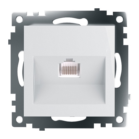 Розетка компьютерная 1-местная RJ-45 (механизм), STEKKER GLS00-7107-01, серия Катрин, белый - фото