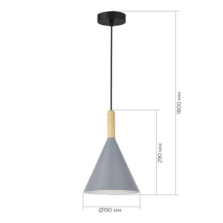 Светильник подвесной Черный/Серый E27 1*40W SLE1255-423-01 - фото
