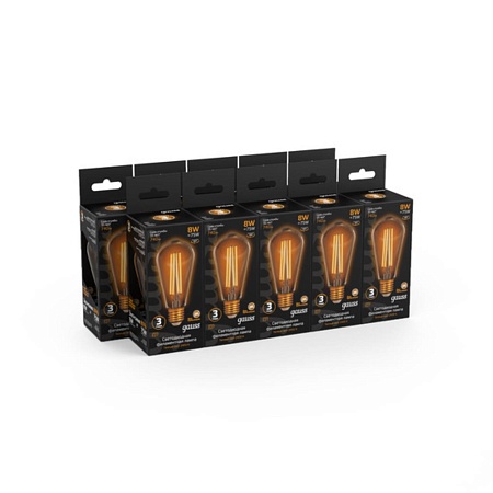 Светодиодная лампа Gauss ST64 8W 740Lm 2400K E27 157802008 - фото