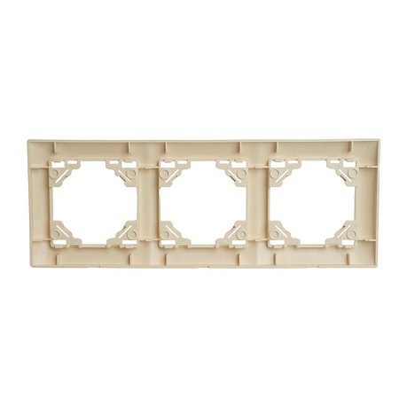 Рамка 3-местная горизонтальная STEKKER, PFR00-9013-02, серия Эрна Элегант, слоновая кость - фото