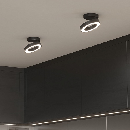Накладной светодиодный светильник Spila черный 25105/LED Elektrostandard - фото