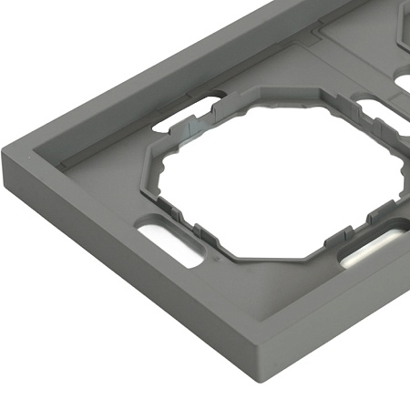 Рамка STEKKER, PFR00-5002-10 2-местная, серия Эмили, платиново-серый, soft touch - фото