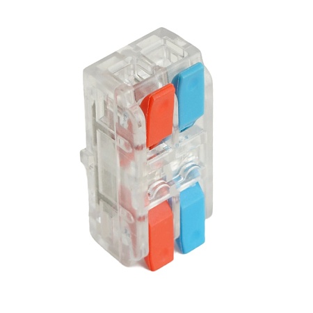 Клемма супер-компактная проходная серии 219 на 2 контакта STEKKER,LD219-422,  (DIY упак 10 шт) - фото