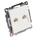 Розетка компьютерная 2-местная RJ-45 (механизм) STEKKER GLS00-7109-01 , серия Катрин, белый - фото