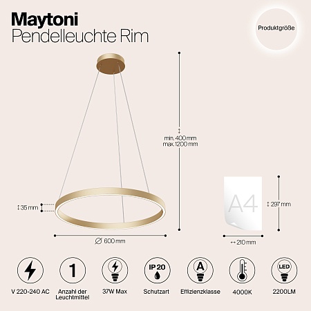 Подвесной светильник Maytoni Rim MOD058PL-L32BS4K - фото