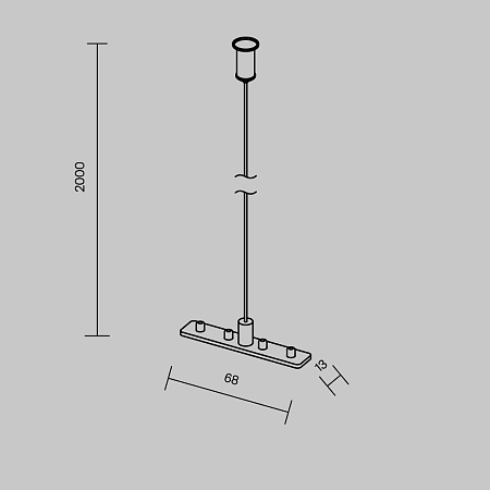 Тросовый подвес 2шт Exility круглый низкопрофильный серебро - фото