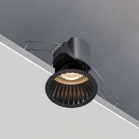 Светильник встраиваемый светодиодный Arco 12W 3000K черный жемчуг IP44 15274/LED Elektrostandard - фото