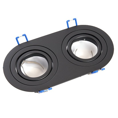 Светильник потолочный встраиваемый, DL2812 MR16 50W G5.3 "овал", черный - фото