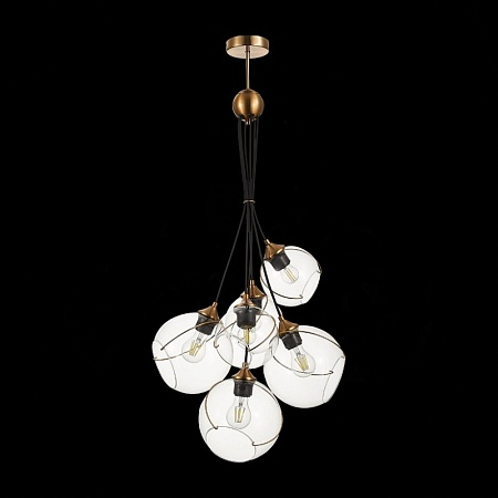 Светильник подвесной Золотистый/Прозрачный E27 6*60W SLE103103-06 - фото