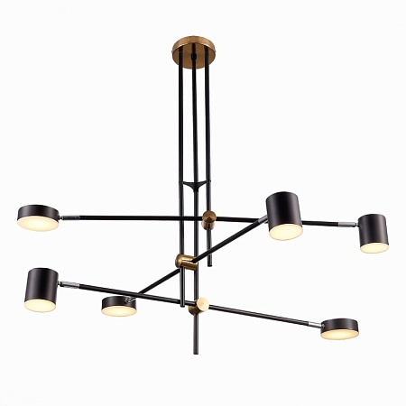 Светильник потолочный ST-Luce Черный, Латунь/Черный LED 6*5W 3000K SL1604.432.06 - фото