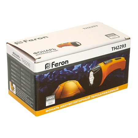 Фонарь аккумуляторный, 4 LED DC (свинцово-кислотная батарея), желтый, TH2293 (TH93A) - фото