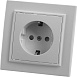 Розетка 1-местная с/з STEKKER  PST16-9010-01, 250В, 16А с защитной шторкой, серия Эрна, белый - фото