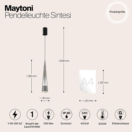 Подвесной светильник Maytoni Sintesi P090PL-L12CH3K - фото