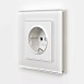 Розетка с заземлением (белый матовый) W1171061 - фото