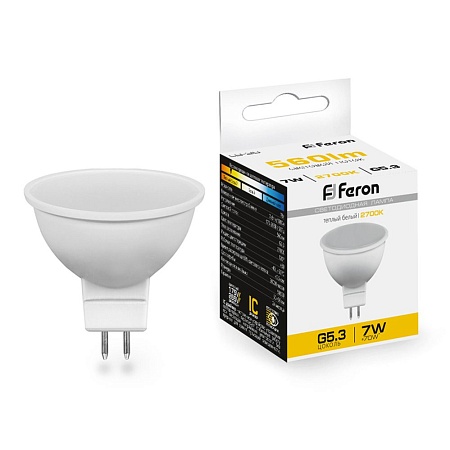Лампа светодиодная Feron LB-26 MR16 G5.3 7W 175-265V 2700K - фото