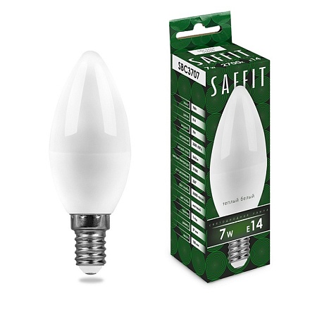 Лампа светодиодная SAFFIT SBC3707 Свеча E14 7W 230V 2700K - фото
