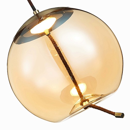 Люстра подвесная ST-Luce Бронза/Янтарный LED 1*10W 3000K SL6108.313.01 - фото