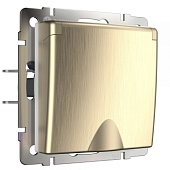 Розетка влагозащ. с зазем. с защит. крышкой и шторками шампань рифленый WL10-SKGSC-01-IP44