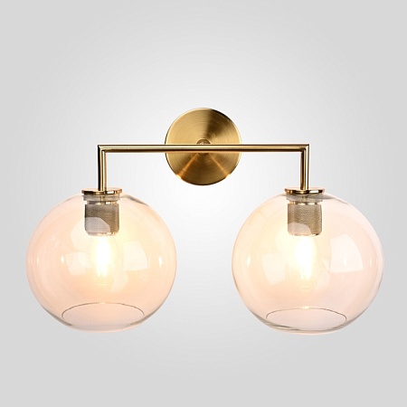 Бра Rh Utilitaire Globe Shade Double Sconce Brass Imperiumloft 123273-22 - фото