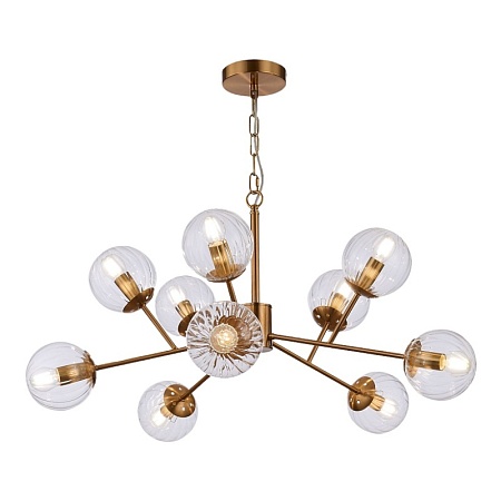 Светильник подвесной Латунь/Прозрачный E14 10*40W SLE220803-10 - фото