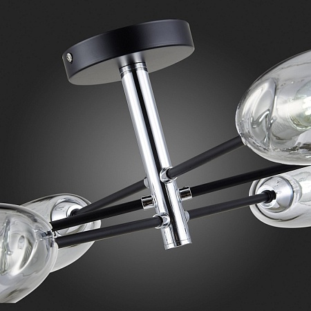 Светильник потолочный Черный, Хром/Дымчатый E14 6*40W SLE155512-06 - фото