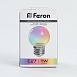 Лампа светодиодная Feron LB-37 Шарик прозрачный E27 1W RGB быстрая смена цвета - фото