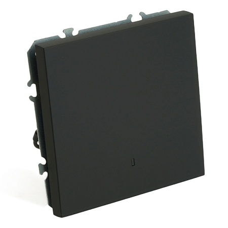 Выключатель 1-клавишный c индикатором (механизм), STEKKER, 250В, 10А, серия Эмили, RSW10-5101-05, черный уголь, soft touch - фото