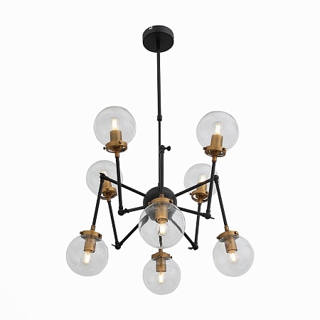 Люстра потолочная ST-Luce Черный, Золото/Прозрачный E27 8*40W (из 2-х коробок) SL234.402.08 - фото