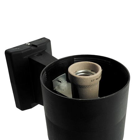 Светильник садово-парковый Feron.ONE DH0802-P, на стену вверх/вниз,  E27 230V, черный пластик - фото