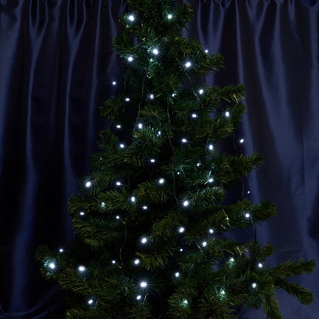 Светодиодная гирлянда Feron CL33 линейная,статчиная, 10 м +1.5м 230V 5000K c питанием от сети, черный шнур - фото