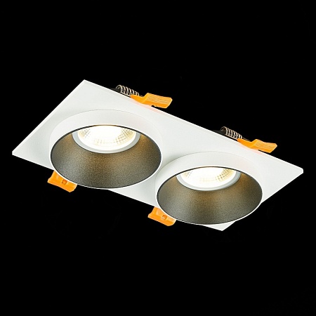 Св-к встр. Белый GU10 2*50W IP20 L175xW92xH38 220V Без ламп ST206.528.02 - фото