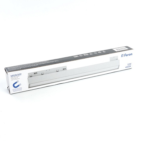 Светильник светодиодный Feron MGN302 трековый низковольтный 12W, 960 Lm, 4000К, 110 градусов, белый серия MattLine - фото