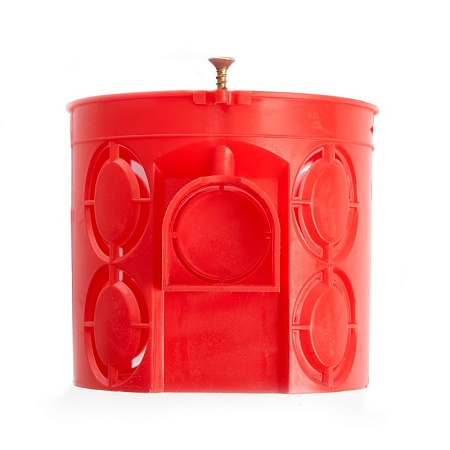 Подрозетник углубленный STEKKER EBX30-01-1 с кабель-каналом для сплошных стен, красный - фото