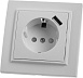 Розетка 1-местная с/з STEKKER, PST16-9011-01, 250В, 16А с защитной шторкой и с USB, серия Эрна, белый - фото