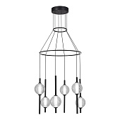 Светильник подвесной ST-Luce Черный/Прозрачное кракелированное стекло LED 6*8,5W 3000K SL6120.403.06