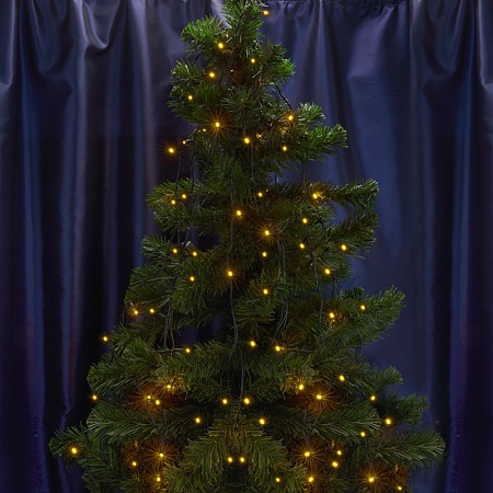 Светодиодная гирлянда Feron CL08 линейная 60м + 3м 230V 2700К, c питанием от сети, зеленый шнур - фото