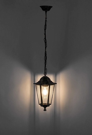 Светильник садово-парковый Feron 6105/PL6105  шестигранный на цепочке 60W E27 230V, черный - фото